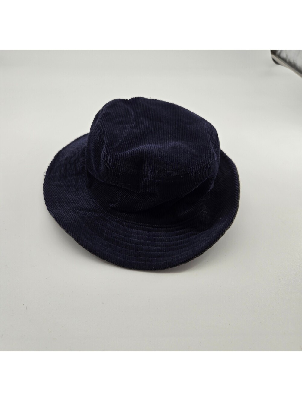 Newhattan Navy Blue Corduroy Bucket Hat Wide Brim Unisex Streetwear